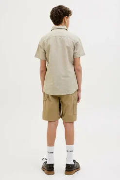Online Junior Skjorte jjBreeze Linen Blend Shirt SS SN Jnr Børn Skjorter