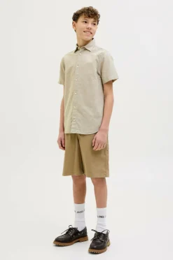 Online Junior Skjorte jjBreeze Linen Blend Shirt SS SN Jnr Børn Skjorter