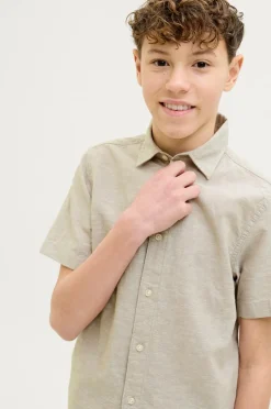 Online Junior Skjorte jjBreeze Linen Blend Shirt SS SN Jnr Børn Skjorter