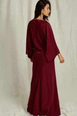 Joelle Maxi kjole i satin^Dame Kjoler