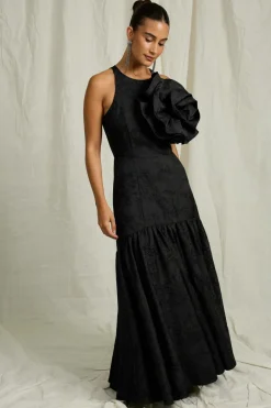 New Maxi kjole med aftagelig rose Dame Kjoler
