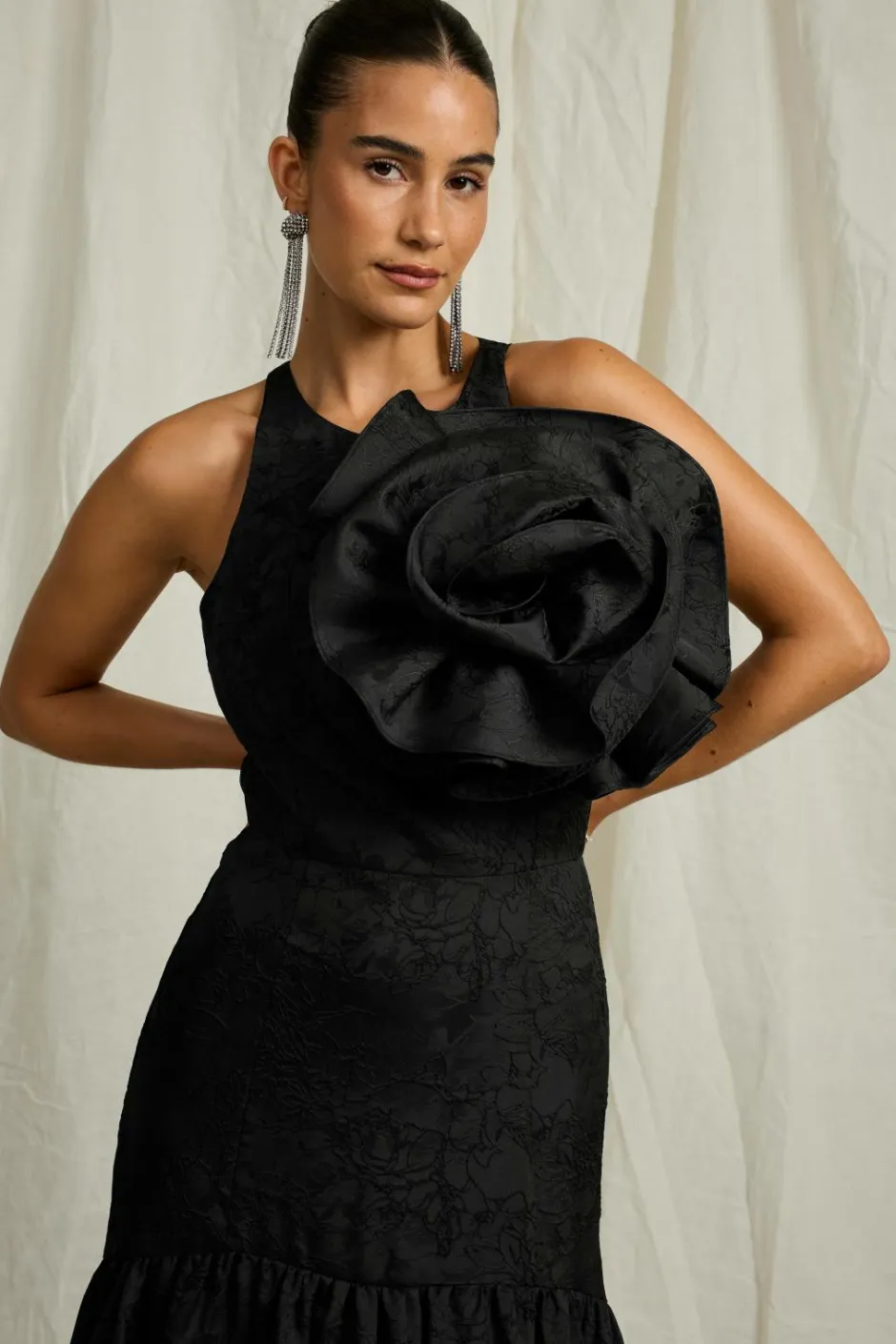 New Maxi kjole med aftagelig rose Dame Kjoler