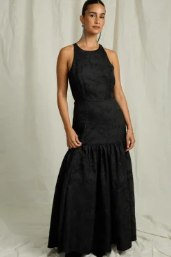 New Maxi kjole med aftagelig rose Dame Kjoler