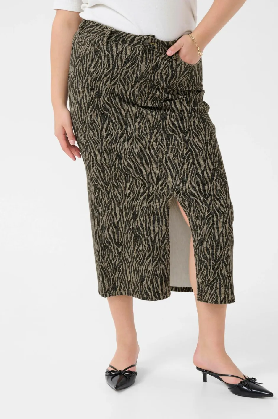 KAFFE Curve Cowboynederdel kaLeonoma Denim Skirt^Dame Nederdele
