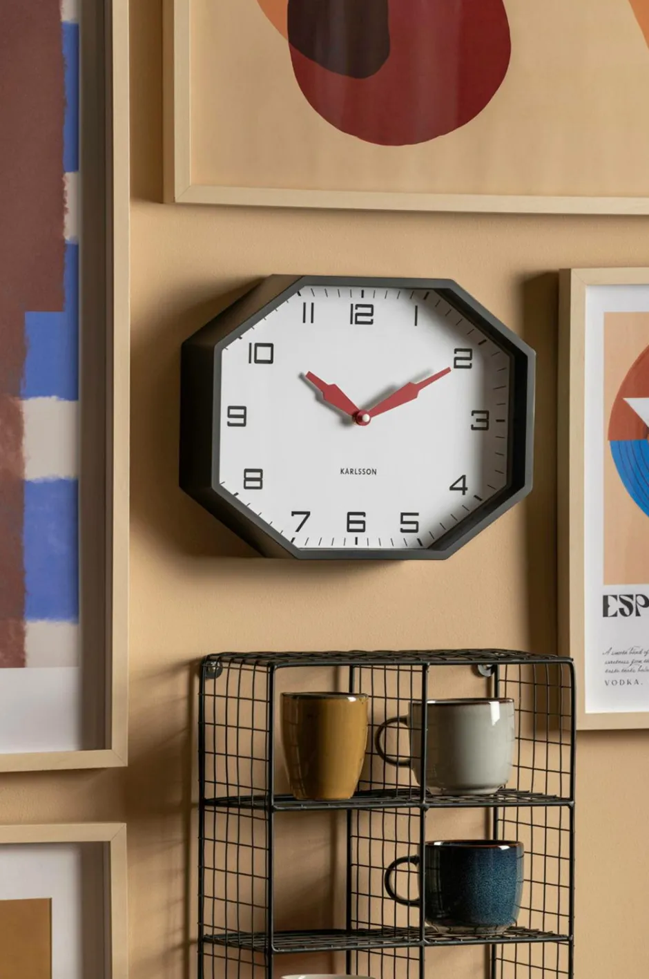 Karlsson Vægur Modern Factory Octagon^ Vægure