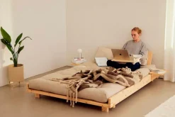 Outlet Social Bed W. 2 Pcs Back Rests And 2 Pcs Side Tables Senge & Madrasser