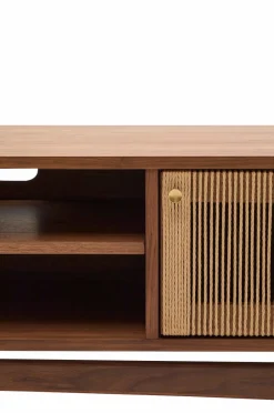 Hot Elan Tv skab 3 døre finer og massiv valnød og snor 200 x 50 cm Fsc 100% Fsc Tv-Bænke