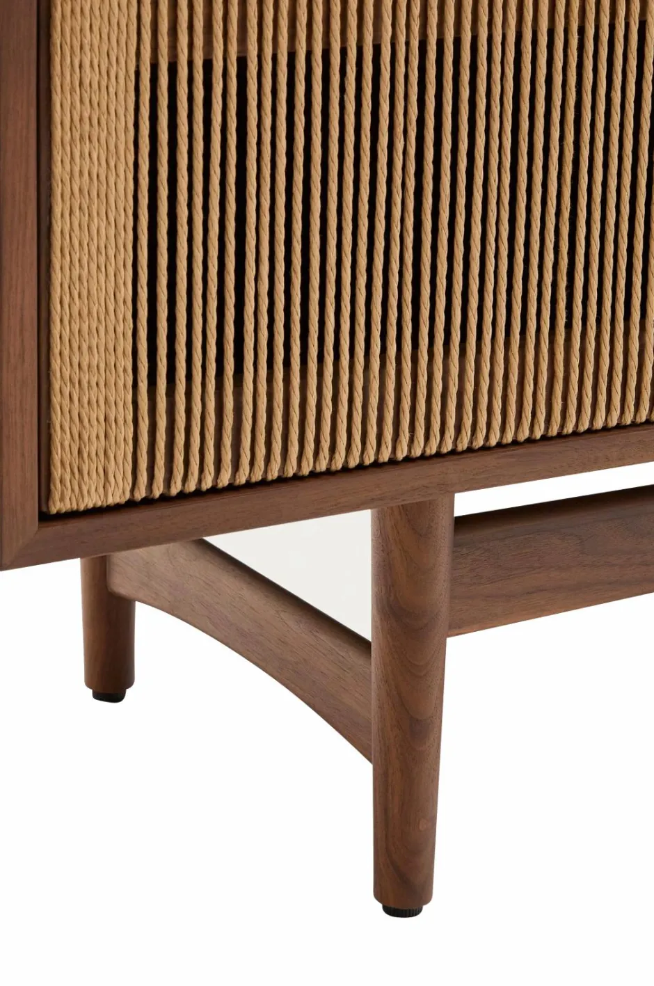 Hot Elan Tv skab 3 døre finer og massiv valnød og snor 200 x 50 cm Fsc 100% Fsc Tv-Bænke