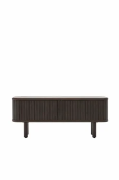 Online Mailen tv-bord med 2 døre i askefinér med mørk finish 120 x 50 cm Tv-Bænke