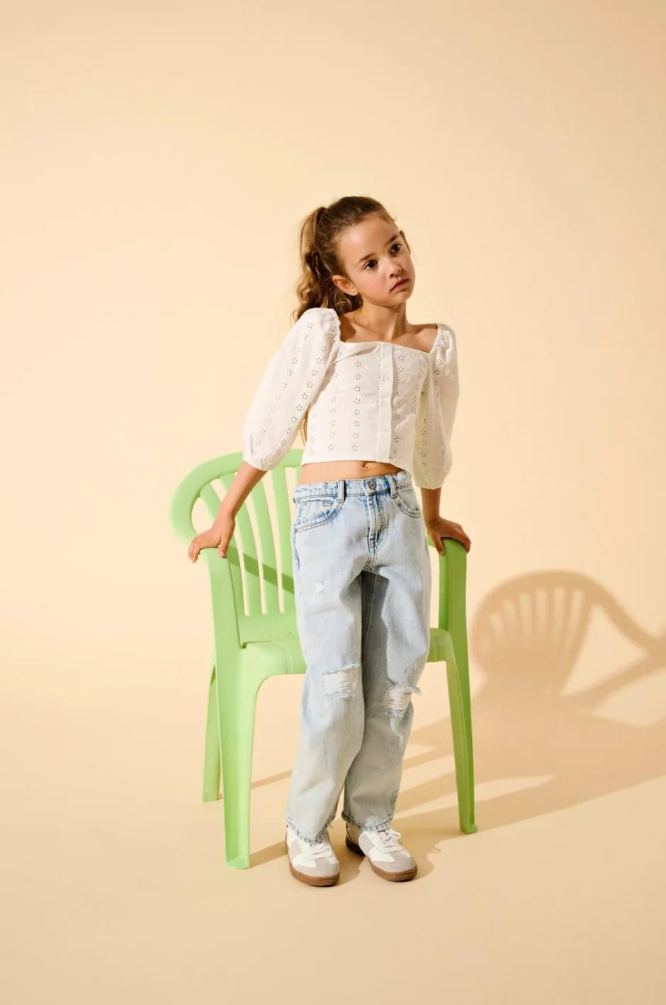 Clearance Bluse kogPilea 3/4 Emb Anglaise Shirt Børn Bluser