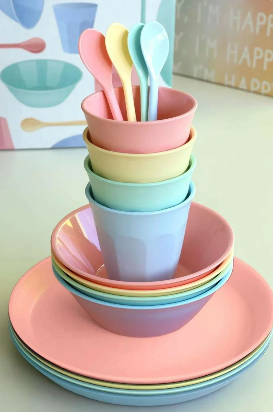 Bordservice Nora Macarons 16 dele Børn Barnevognstilbehør|Made & Trøste
