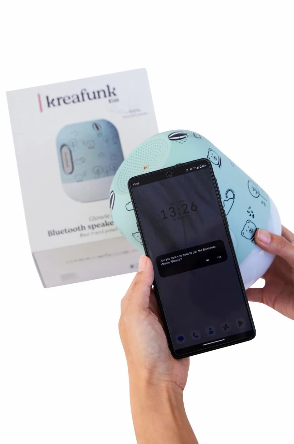 Kreafunk Bluetooth-højttaler/LED-lampe Glowie^Børn Barnevognstilbehør
