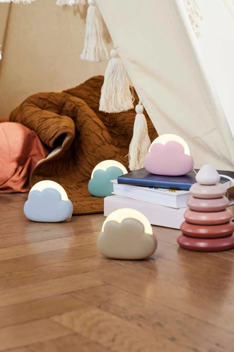 Clearance Bærbar LED-lampe Cloudy Børn Børnelamper