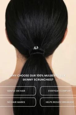 Sale Mulberry Silk Skinny Scrunchies Dame Håraccessories|Håraccessories