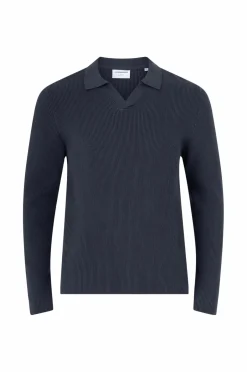 Clearance Pullover Rib Knitted L/S V-neck Polo Trøjer