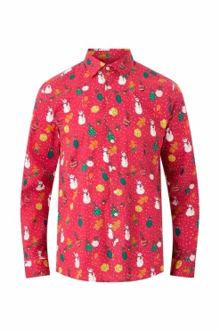 Lindbergh Pyjamasskjorte Aop Christmas Shirt L/S^ Nattøj & Homewear