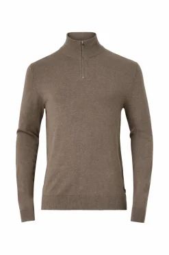 Lindbergh Trøje Half Zip Melange Knit^ Trøjer