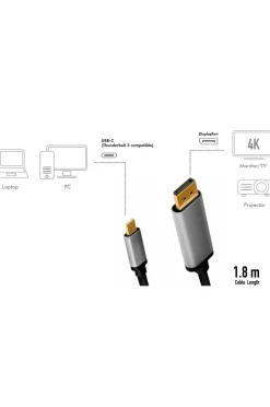 Kabel USB-C til DisplayPort Computertilbehør