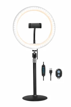 New Ring Light for Smartphone Ø 25 cm med bordstativ Mobiltelefoner, Tablets & Tilbehør