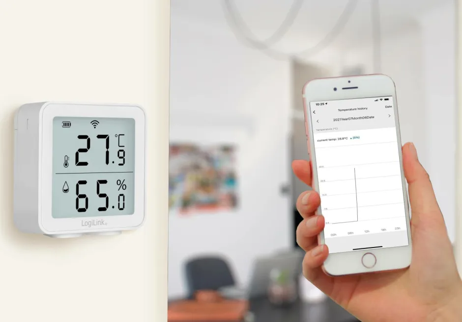 LogiLink Smart temperatur- og fugtighedssensor Wifi Tuya^ Værktøj & Have