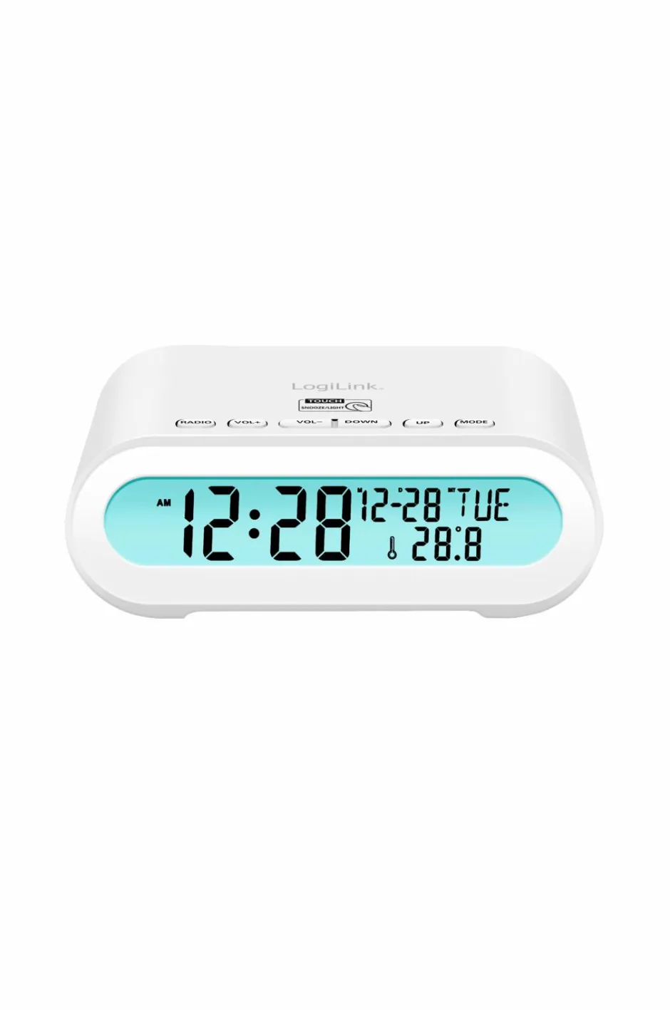 LogiLink Urradio med temperatur/luftfugtighed - USB-C/batteristrøm^ Tv, Lyd & Det Smarte Hjem