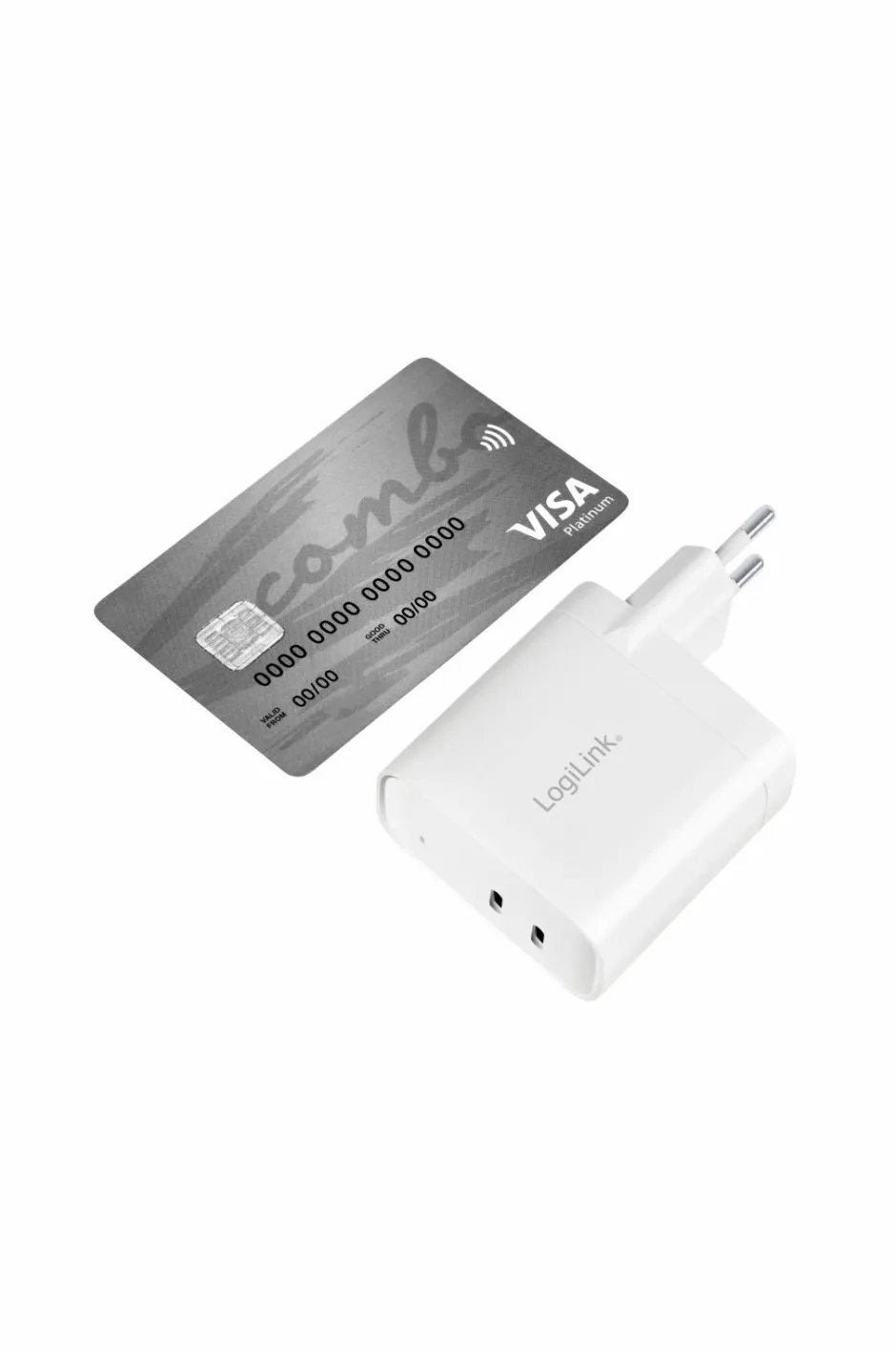 LogiLink USB-oplader 2 x USB-C PD 40W^ Mobiltelefoner, Tablets & Tilbehør