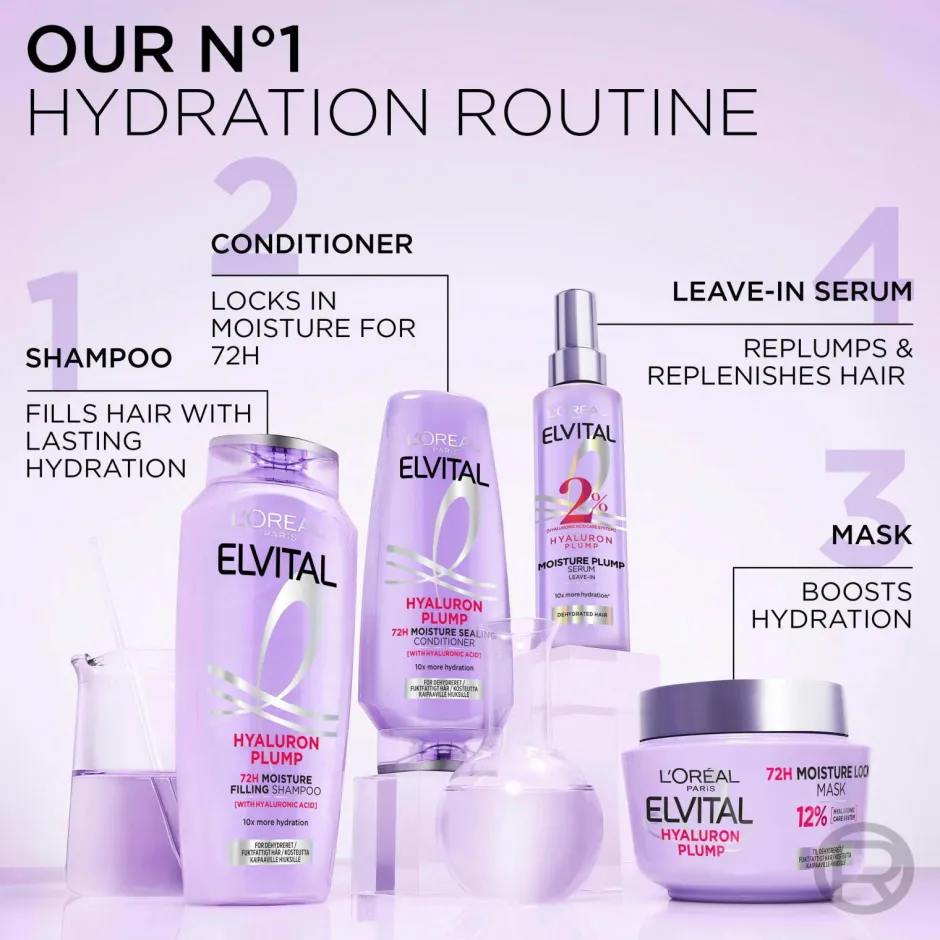 Hot Elvital Hyaluron Plump Shampoo For Dehydrated Hair Hårpleje