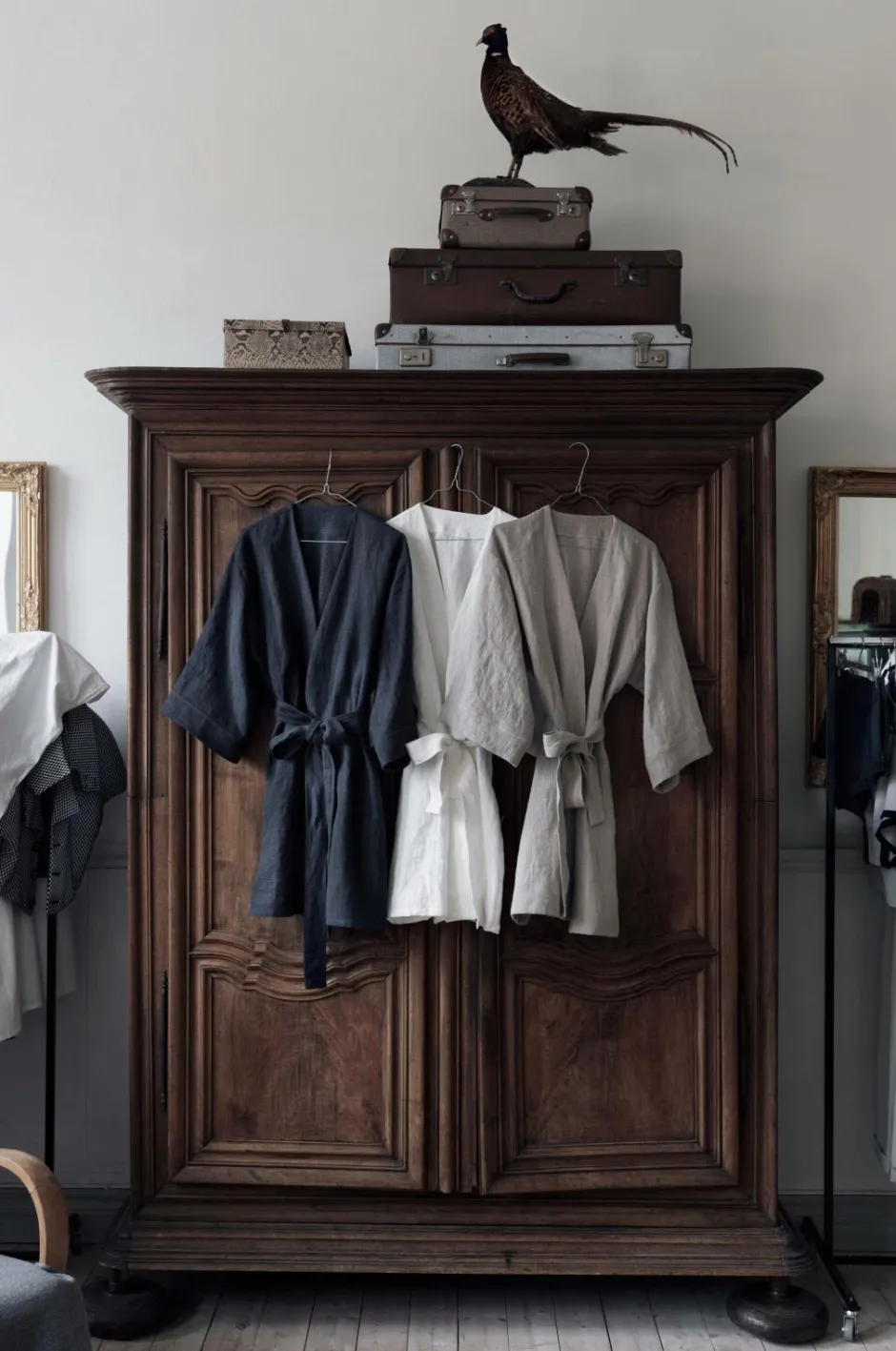 Lovely Linen Kimono Lovely i vasket hør^Dame Loungewear & Homewear