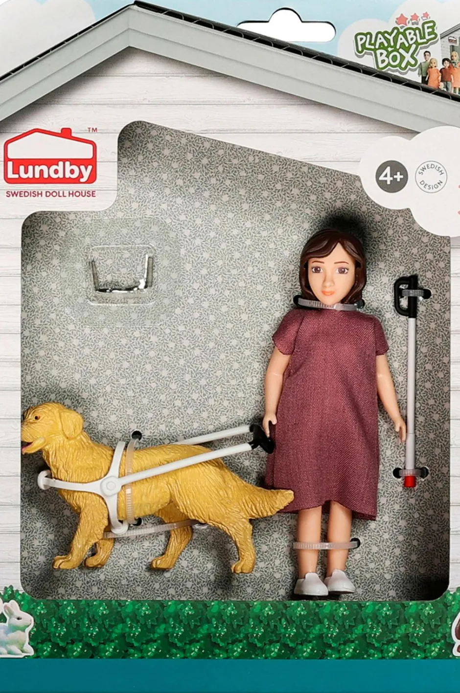 Lundby Dukke med blind stok og hund^Børn Dukker, Figurer & Tøjdyr
