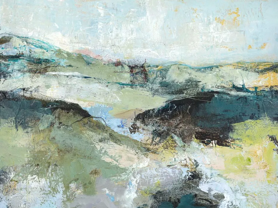 Online Mountain / Blandet maleri / 120 X 90 cm Posters & Billeder