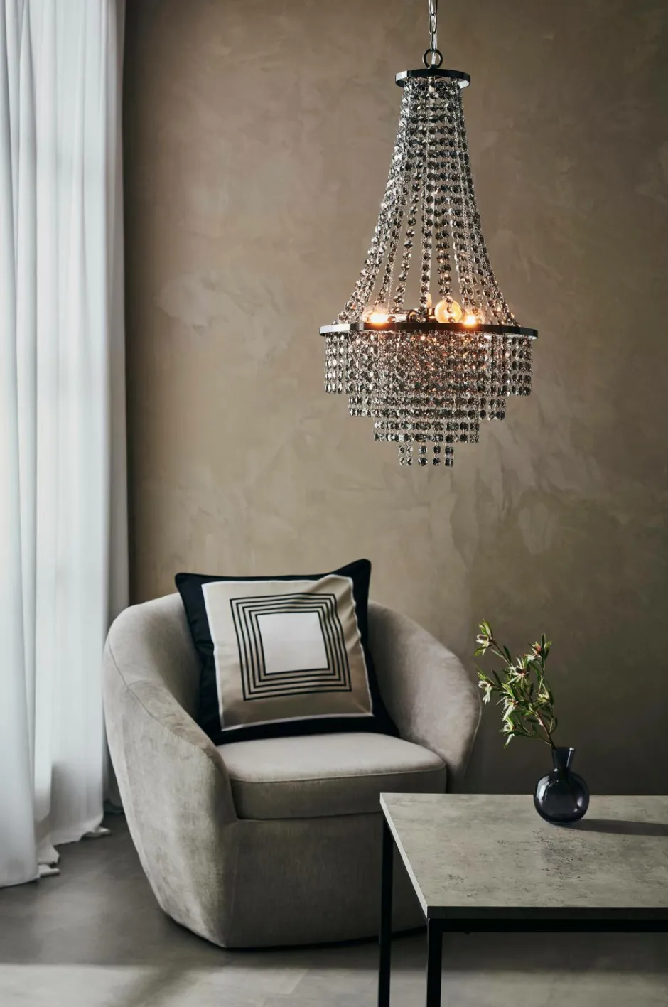 Sale Lysekrone ALLINGTON 3L Krystallysekroner