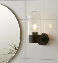 Outlet Væglampe ZEN, sort metal Badeværelsesbelysning