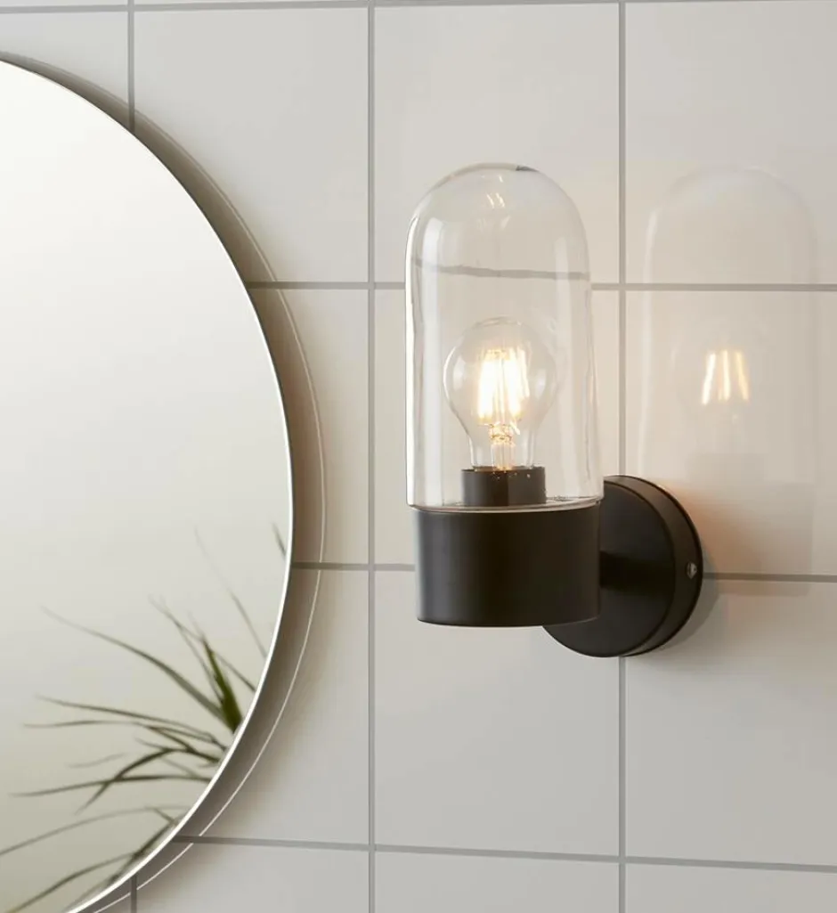 Outlet Væglampe ZEN, sort metal Badeværelsesbelysning