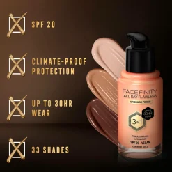 Max Factor All Day Flawless 3in1 Foundation^ Ansigt