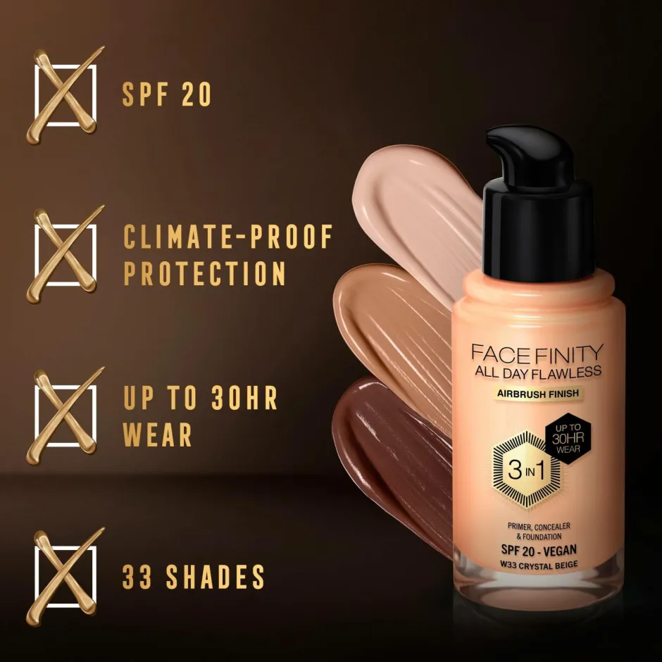 Max Factor All Day Flawless 3in1 Foundation^ Ansigt