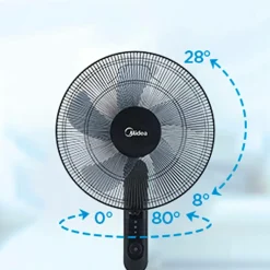 Midea Gulvvifte 3 hastigheder og fjernbetjening, sort^ Husholdningselektronik