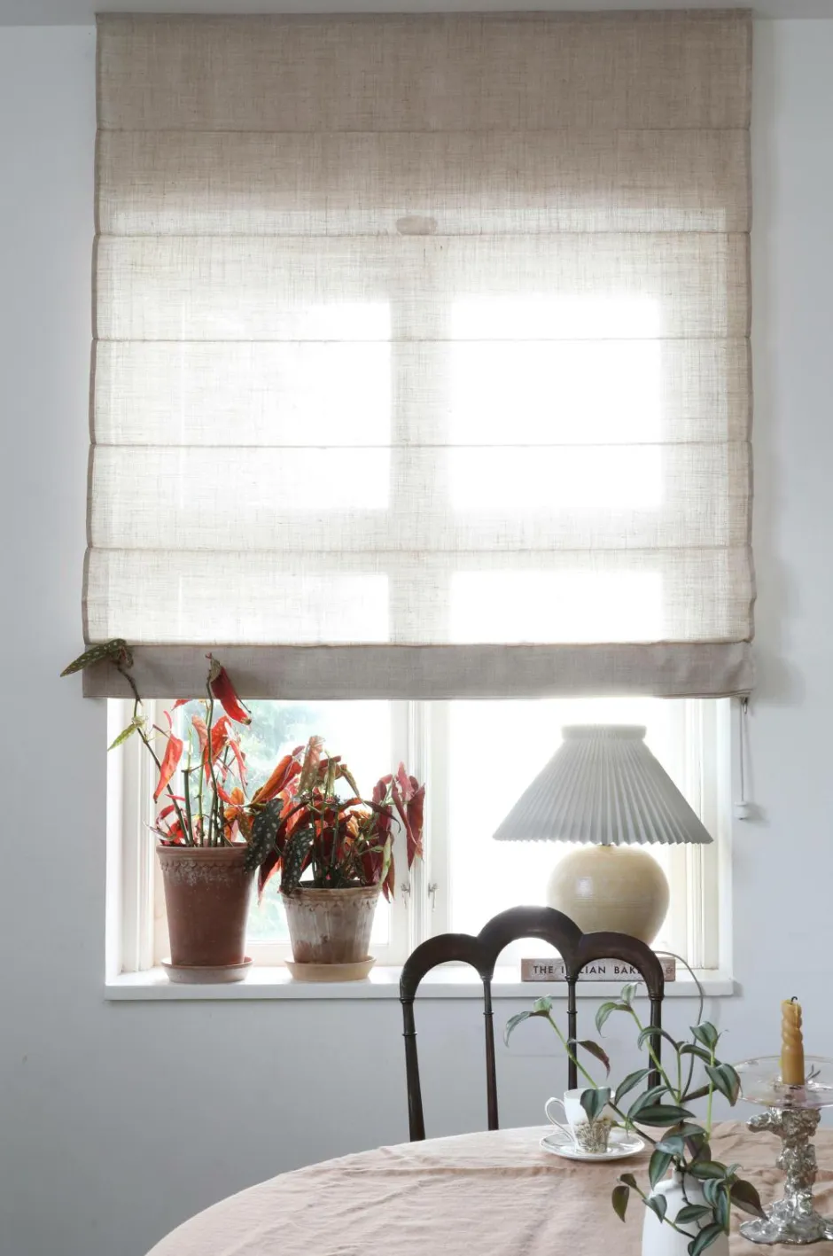 Mimou Liftgardin Ellie halvlærred 220 cm høj^ Foldegardiner