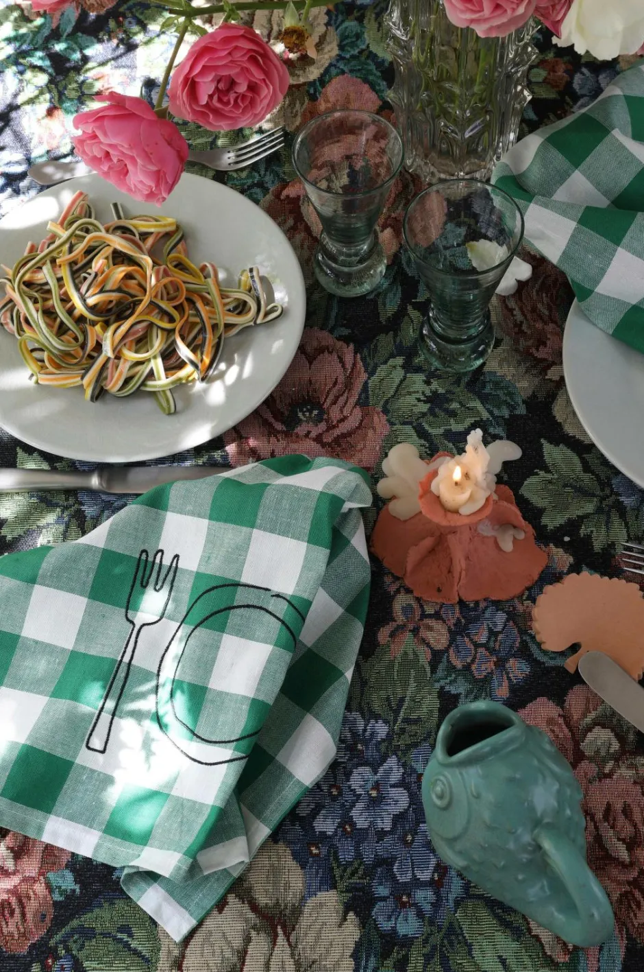 Mimou Tehåndklæde Plate^ Køkkentekstiler