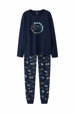 Pyjamassæt nkmNightset Navy Gamer Børn Nattøj & Homewear