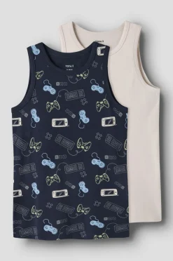 Name it Tanktop nkmTank Navy Gamer 2-pak^Børn Toppe & T-Shirts