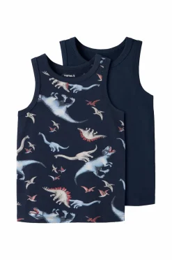 Name it Tanktop nmmTank Navy Dino 2-pak^Børn Toppe & T-Shirts