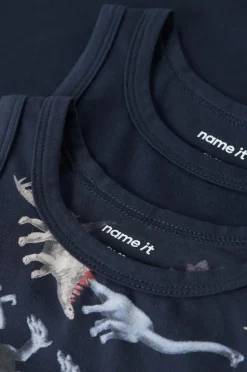 Name it Tanktop nmmTank Navy Dino 2-pak^Børn Toppe & T-Shirts