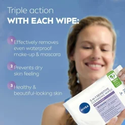 Nivea Ansigtsservietter Sensitive Cleansing Wipes 25 stk^ Ansigtspleje