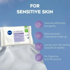 Nivea Ansigtsservietter Sensitive Cleansing Wipes 25 stk^ Ansigtspleje