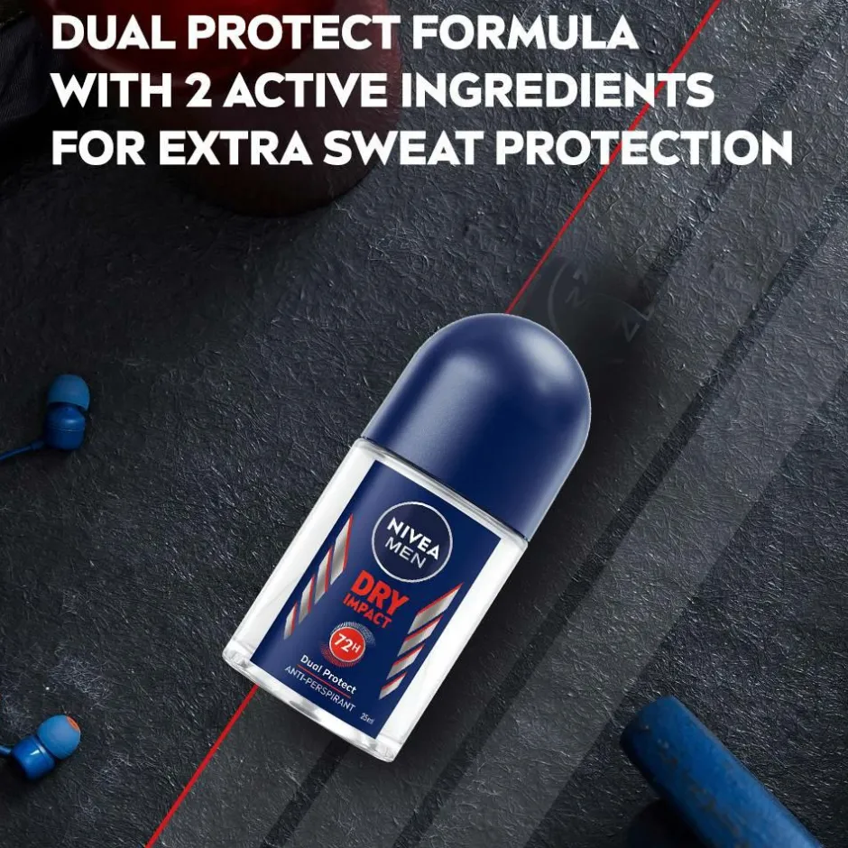 Nivea Antiperspirant Deo Dry Impact Roll On Mini 25 ml^ Kropspleje|Kropspleje