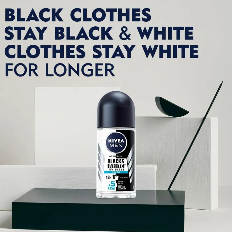 Nivea Antiperspirant Deo Roll on Black & White Fresh 50 ml^ Kropspleje|Kropspleje