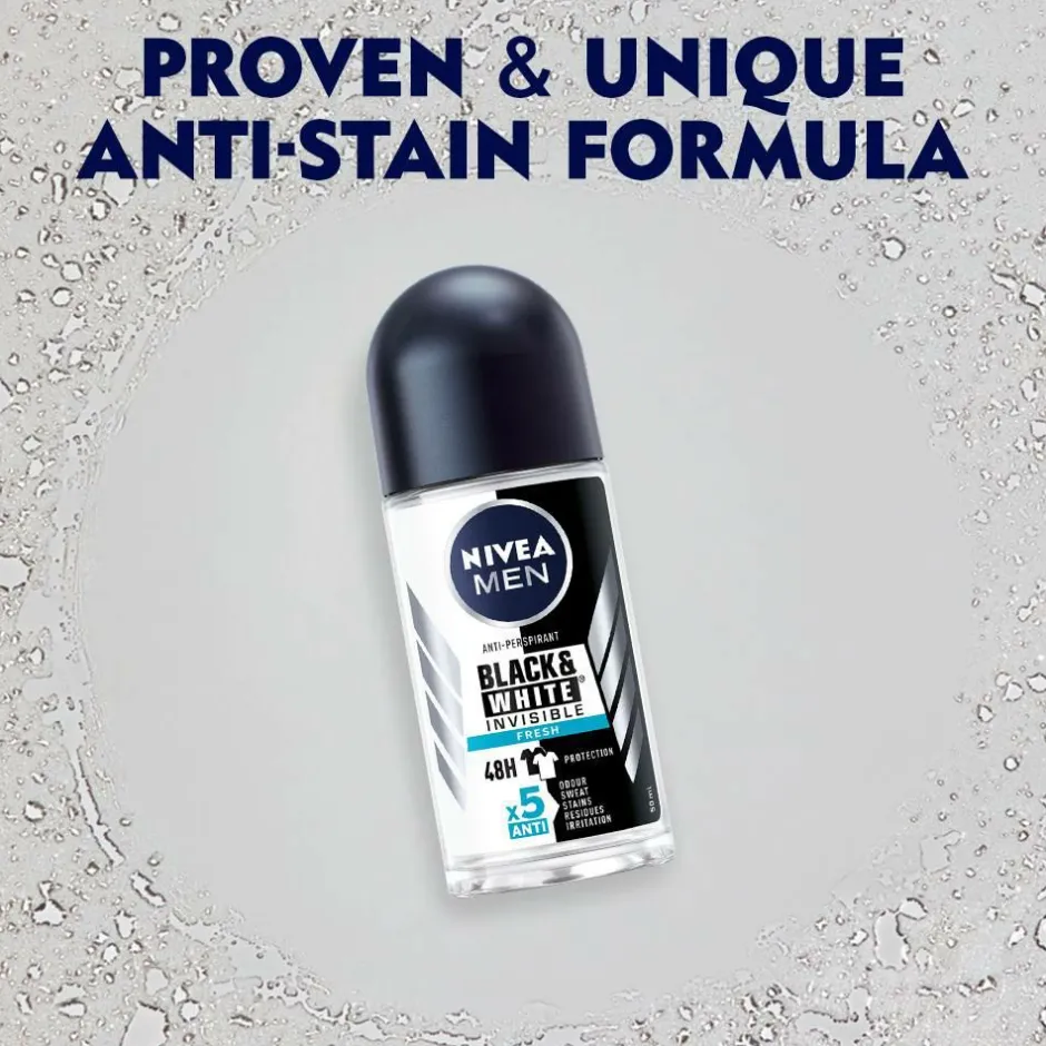 Nivea Antiperspirant Deo Roll on Black & White Fresh 50 ml^ Kropspleje|Kropspleje