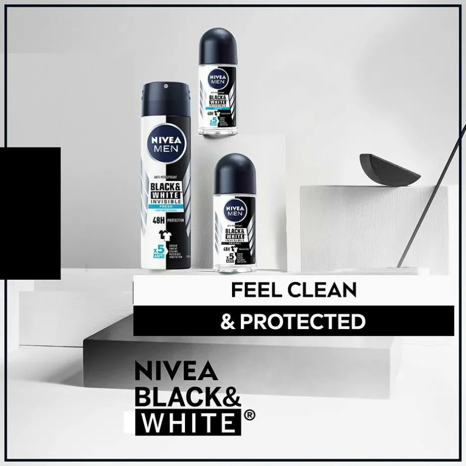 Nivea Antiperspirant Deo Roll on Black & White Fresh 50 ml^ Kropspleje|Kropspleje