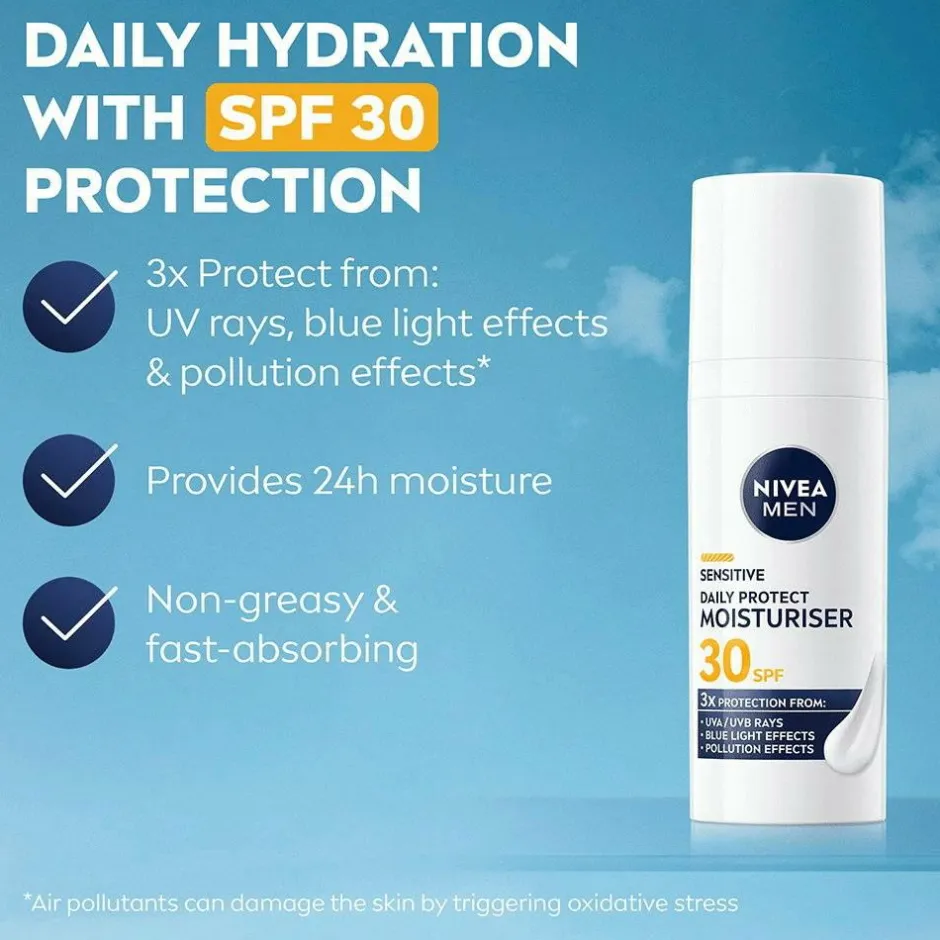 Nivea Sensitive Daily Protect Moisturiser SPF30 50Ml^ Ansigtspleje|Ansigtspleje