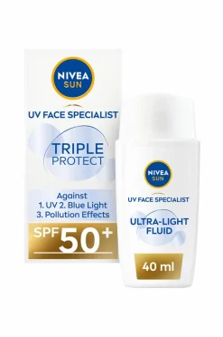 Best Solcreme til ansigtet UV Face Triple Protect Fluid SPF50+ 40 ml SUN Solbeskyttelse